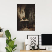 Poster Gothic Dining Room Wall Art, Candlelit Kitchen (Bureau à domicile)