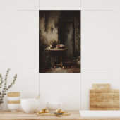 Poster Gothic Dining Room Wall Art, Candlelit Kitchen (Cuisine)