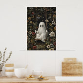 Poster Gothic Ghost On Swing Art Print, Dark Academia (Cuisine)