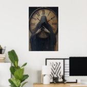 Poster Gothic Grim Reaper Clock Art Printable Dark (Bureau à domicile)