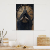 Poster Gothic Grim Reaper Clock Art Printable Dark (Cuisine)