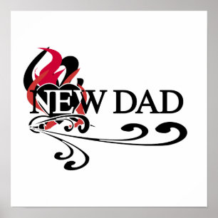 Poster Gothic Heart New Dad T-shirts et cadeaux