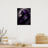 Poster Gothic Purple Raven Wall Art (Cuisine)