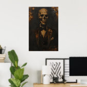 Poster Gothic Skeleton in Tuxedo Art Printable Victorian (Bureau à domicile)