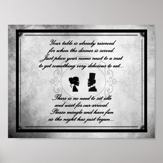 Poster Gothic Victorian Wedding Sign (Devant)