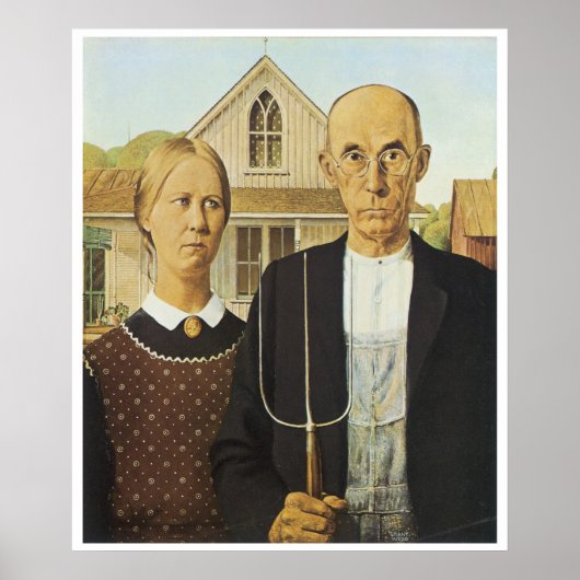Poster gothique américain, Grant Wood (Devant)