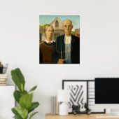 Poster gothique américain par Grant Wood (Bureau à domicile)