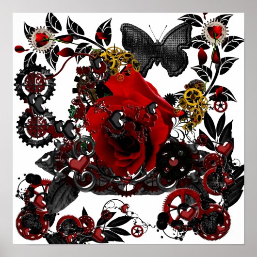 Poster gothique amour steampunk design funky (Devant)