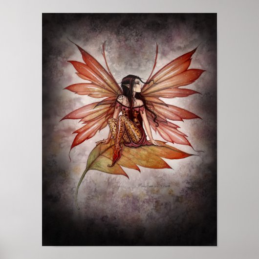 Poster Gothique Automne Fairy Imaginaire Art (Devant)