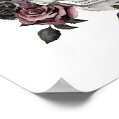 Poster Gothique Chic Aquarelle Florale Squelette humain C (Coin)