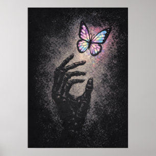 Poster Gothique Dopamine, Santé Mentale, Papillon Abstrai