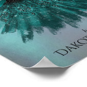 Poster Gothique Fairy Turquoise Gown | Fleur verte profon (Coin)