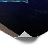 Poster Gothique fille vampire avec chauve-souris gros yeu (Coin)