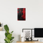 Poster gothique Grunge Vanta Black & Red (Bureau à domicile)