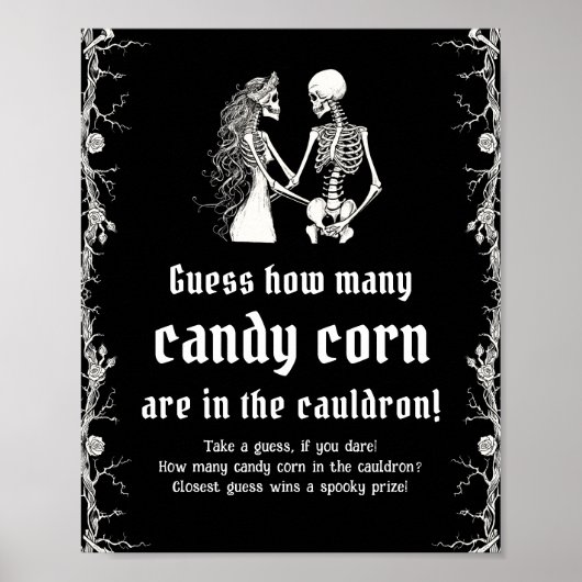 Poster Gothique Halloween Devinez Combien De Candy Corn J (Devant)