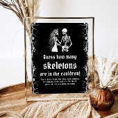 Poster Gothique Halloween Devinez Combien De Skeletons Je