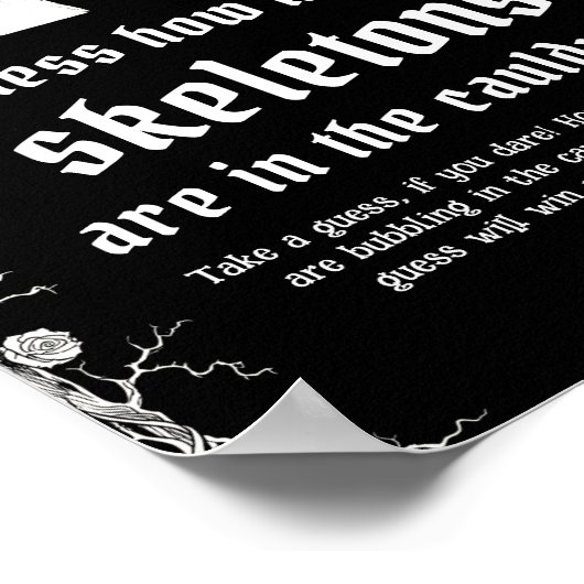 Poster Gothique Halloween Devinez Combien De Skeletons Je (Coin)