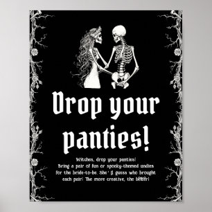 Poster Gothique Halloween Squelette Drop Your Panties Gam
