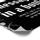 Poster Gothique Halloween Squelette Message dans une bout (Coin)