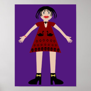 Poster Gothique Halloween Vampire Lady