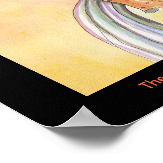 Poster gothique Halloween Witch Chat (Coin)