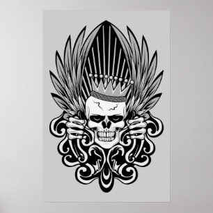 Poster Gothique King Skull