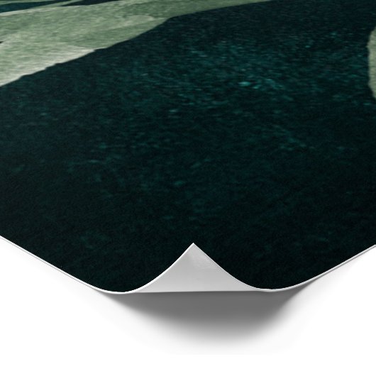 Poster Gothique Leave rêveuse EMERALD VERT, Plan de siège (Coin)