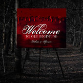 Poster Gothique Luxe | Accueil Mariage noir et rouge fonc