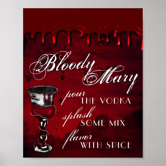 Poster Gothique Luxe | Black and Red Bloody Mary Drink (Devant)