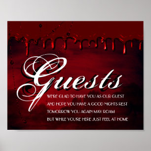 Poster Gothique Luxe   Black and Red Our of Town Invités