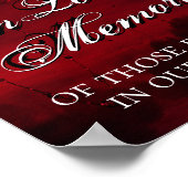Poster Gothique Luxe | Noir et Rouge Foncé En Mémoire Aff (Coin)