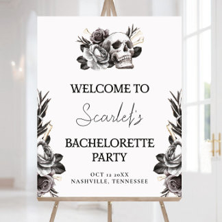 Poster Gothique Mariée de crâne ou Meurtre Bachelorette B