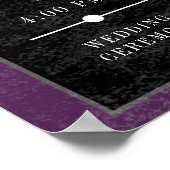 Poster Gothique noir & violet Ordre des événements Mariag (Coin)
