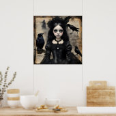 Poster Gothique Ravens Girl (Cuisine)