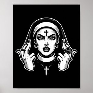 Poster Gothique satanique nonne blackcraft sataniste occu