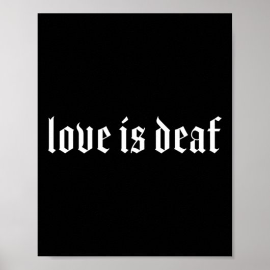 Poster Gothique Sourd ASL Geste MAIN Sourde Perte d'audit (Devant)