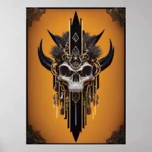 Poster gothique Tribal Skull