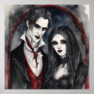 Poster Gothique Vampire Couple