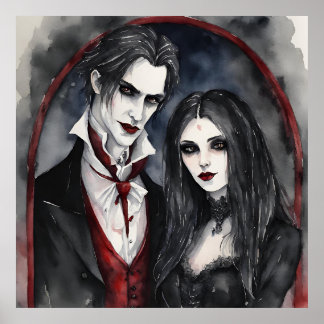 Poster Gothique Vampire Couple