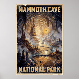 Poster Gouache Mammoth Cave National Park Rétro