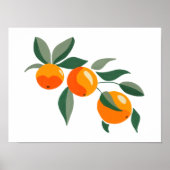 Poster Gouache Orange Peint À La Main Moderne (Devant)