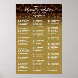 Poster gouden bloemen