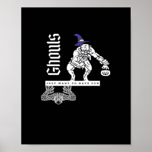 Poster Gouls Juste Pour S'Amuser Drôle Halloween Gouls Et