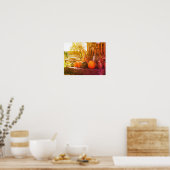 Poster Gourmets Et Ferme Citrouille Stand Distressed Art (Cuisine)