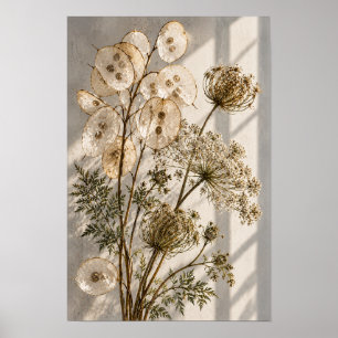 Poster Gousses de graines translucides et fleurs sauvages