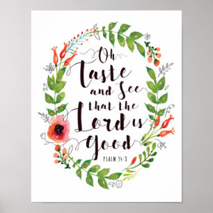 Poster Goûter et voir le Seigneur est bon Art Imprimer