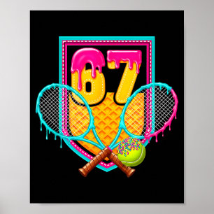 Poster Goutte de Tennis Numéro 67 Joueur de Tennis 