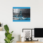 Poster goutte d'eau bleue (Bureau à domicile)