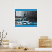 Poster goutte d'eau bleue (Cuisine)