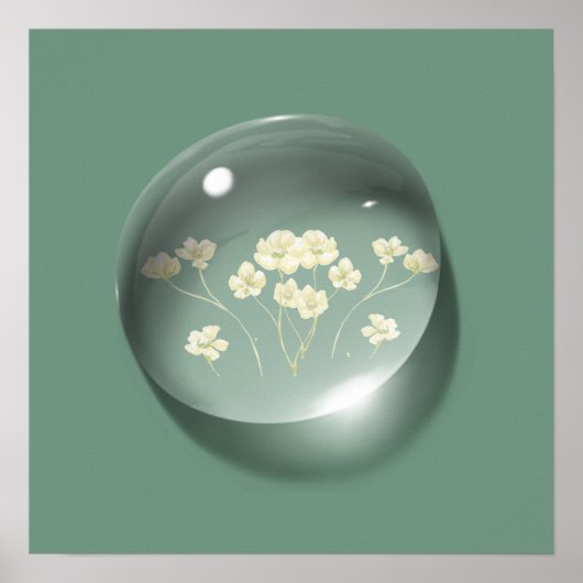 Poster goutte d'eau florale moderne (Devant)